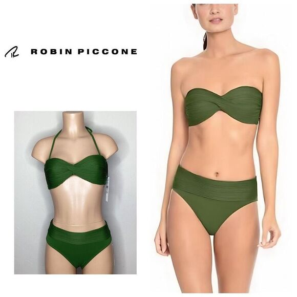 New. Robin Piccone basil green bikini. M-top/S-bottom. Retails $186 - Picture 1 of 12